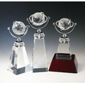 8" World Globe Optical Crystal Award